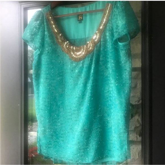 ANTHROPOLOGIE Sachin + Babi Carcanet Embellished Top Blouse Size 8 Like new - Picture 9 of 16